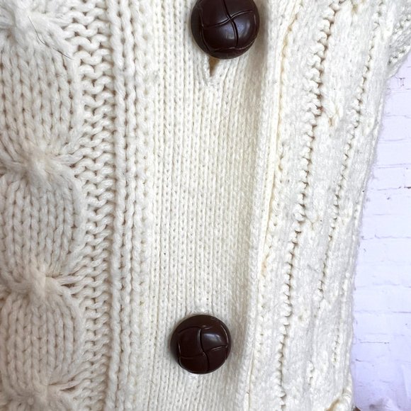 80's Sweater Vest - Button Up - Cable Knit - Size Medium - Picture 8 of 10